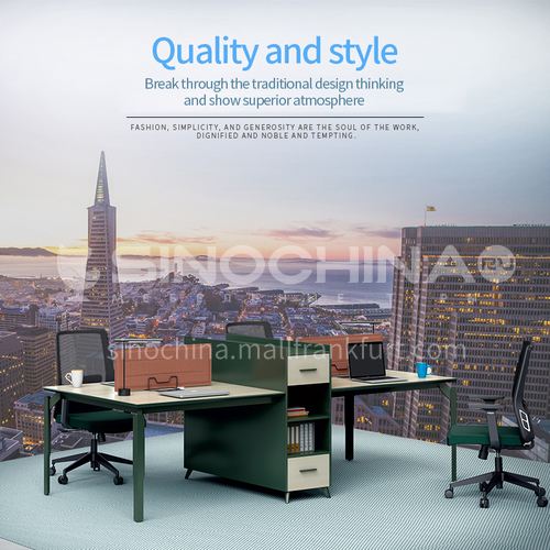 AB-ATW-2812B- Modern office furniture, staff desk, healthy and environmentally friendly board, steel frame, desk